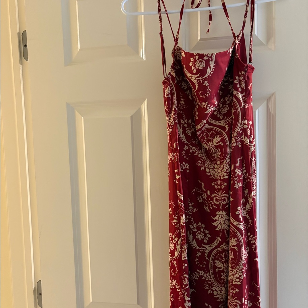 Urban Outfitters Strapless Red and Cream Dress